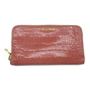 Miu Miu round long wallet Patent Vernis Patent leather pink